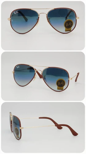 عینک آفتابی مردانه و زنانه ریبن Rayban Rb3026 ضد اشعه UV400 (فریم قهوه ای ، عدسی‌ها آبی سایه روشن)