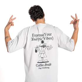 تیشرت طوسی روشن زیگ zig مدل Espresso Vibe کد 443