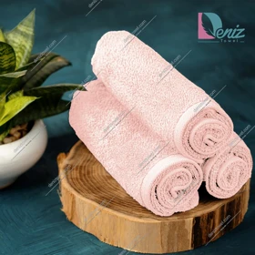 حوله دستی بسته سه عددی ساده (گلبهی روشن)