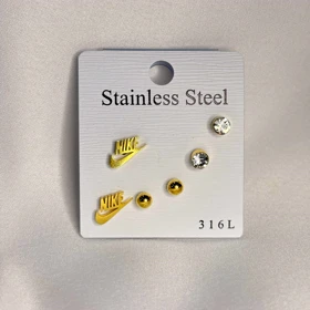 پک گوشواره استیل طلایی کد 03