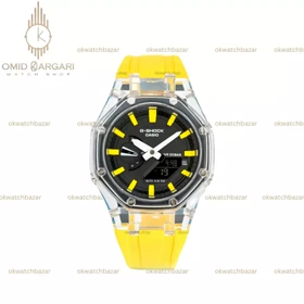ساعت مچی کاسیو جی-شاک بند زرد Casio G-SHOCK GA-2100