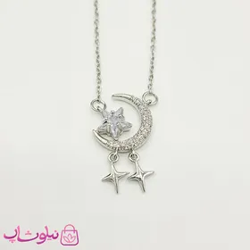 گردنبند دخترانه مدل ماه و ستاره آویزدار