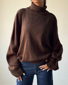 بافت یقه اسکی لانگ کد 1500139 (قهوه ای)