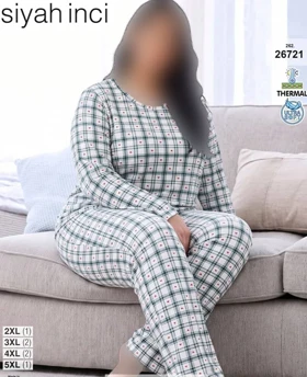 بلوز و شلوار بیگ سایز siyah inci کد 26721