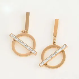 گوشواره میخی آویز جدید رزگلد ژوپینگ