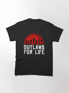تیشرت با طرح Outlaws for life red dead redemption رد دد کد 12542