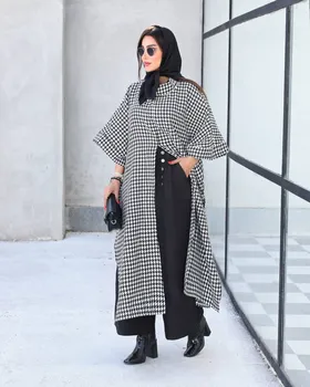 کار دوتیکه شنل به همراه دامن شلواری کد 2370