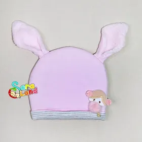کلاه نوزاد گوش دار طرح دختر