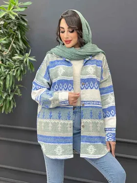 شکت طرحدار دکمه چوبی