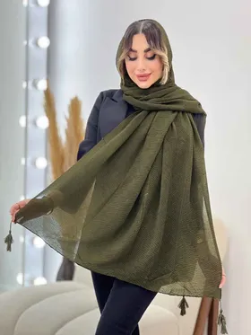 شال پلیسه منگوله‌دار شبنم