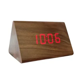 ساعت رومیزی دیجیتال وودن کلاک مدل مثلث