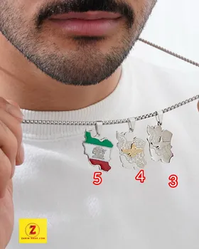 گردنبند استیل مردانه نقشه ایران