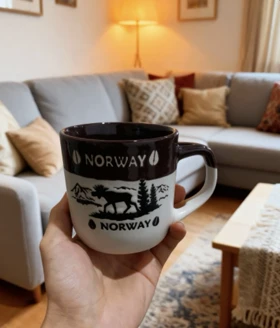 ماگ سرامیکی دور رنگ طرحدار NORWAY