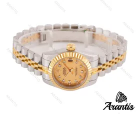 ساعت رولکس دیت جاست طلایی زنانه w-8563