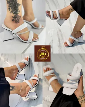 صندل مجلسی نگین‌دار زنانه پاشنه پاستیلی
