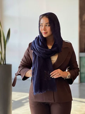 شال پاییزه لانچی (سرمه ای)