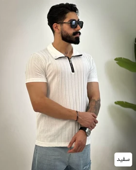 تیشرت مردانه نیم زیپ مراکشی سالار_کد4636