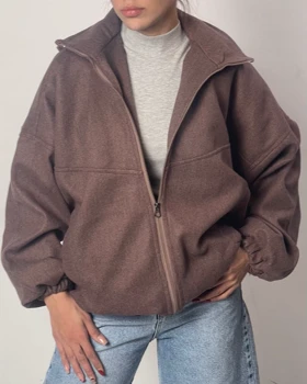 سوئشرت فوتر کلاهدار  کد 1500123 (موکا)