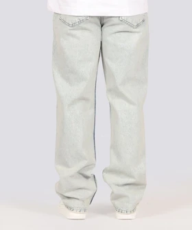 شلوار جین بگ مردانه آبی یخی زاپ‌دار 0160