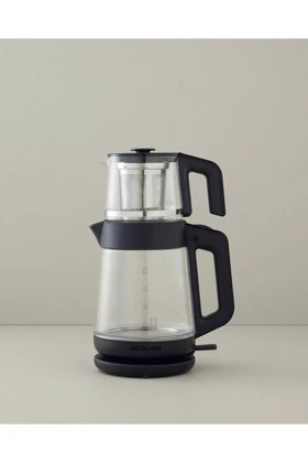 چای‌ساز شیشه‌ای و کتری English Home مدل CMK 6001 - مشکی
