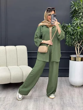 ست مانتو و شلوار تک جیب