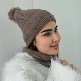شال و کلاه رینگی مروارید
