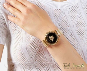 ساعت ورساجه زنانه پالازو طلایی صفحه مشکی Versace-3989-L
