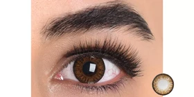 لنز رنگی سالانه مارشال Pretty Eyes 3T (Brown 3T (قهوه ای عسلی دورمشکی))