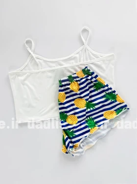 ست لباس خواب تاپ و شورتک طرح آناناس