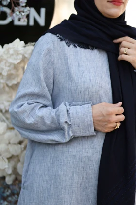 مانتو لینن هما آبی