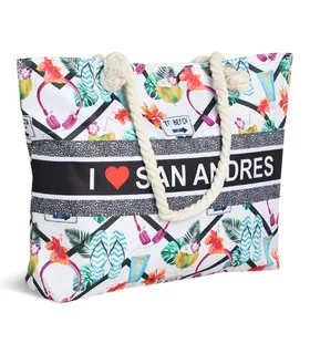کیف ساحلی پارچه‌ای طرح I Love San Andres کد 15987