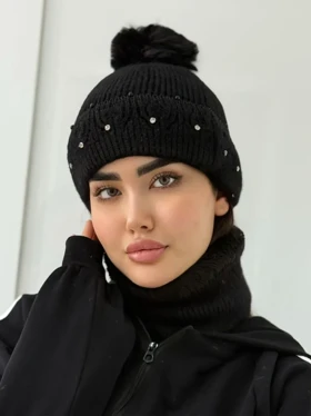 شال و کلاه رینگی نگینی