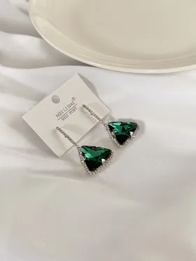 گوشواره مجلسی فول نگین طرح مثلث