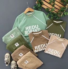 ست تیشرت شلوارک پسرانه REDU ROMANTI در 4 سایز