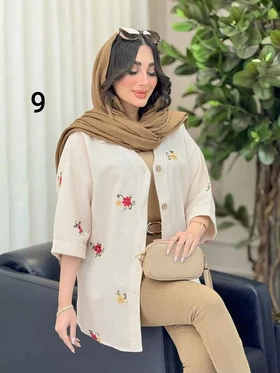 شومیز نچرال طرح دار