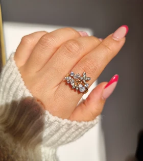 انگشتر مدل پروانه و گل ژوپینگ