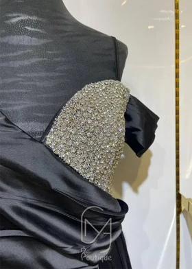 پیراهن ماکسی ساتن کاپ سنگ دوزی