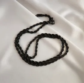 گردنبند طنابی مشکی