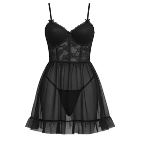 لباس خواب فنردار مشکی برند گلوریا کد 1206