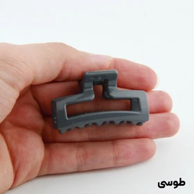 کلیپس دخترانه مدل مستطیلی کوچک دو رنگ (طوسی)