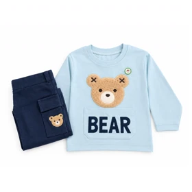 ست تیشرت و شلوار کودک طرح خرس آبی کوکالو