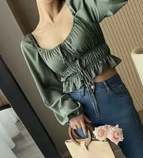 بلوز ساتن طبقه‌ای