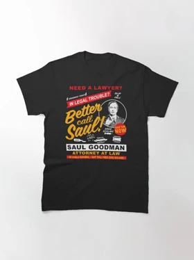 تیشرت لانگ پسرانه better call saul طرح Need A Lawyer Then Call Saul Dks Classic T-Shirt کد 194929