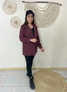 کت پاییزه مخمل کبریتی