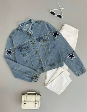 کت جین مروارید دوزی کد 2928