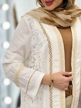 مانتو گیپور مغزی دوزی پایین ریش