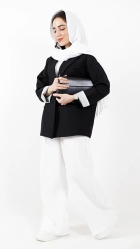 کت دو دکمه آستین راه راه