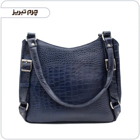 کیف دستی چرم زنانه مدل لادن رنگ سرمه ای