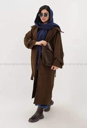 پالتو فوتر 2دکمه یقه ایستاده آستر دار@ کد1004814