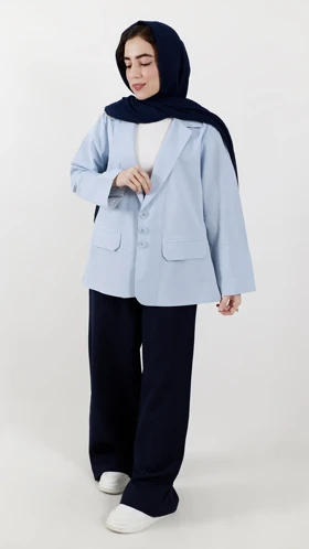 کت سه دکمه نیلا